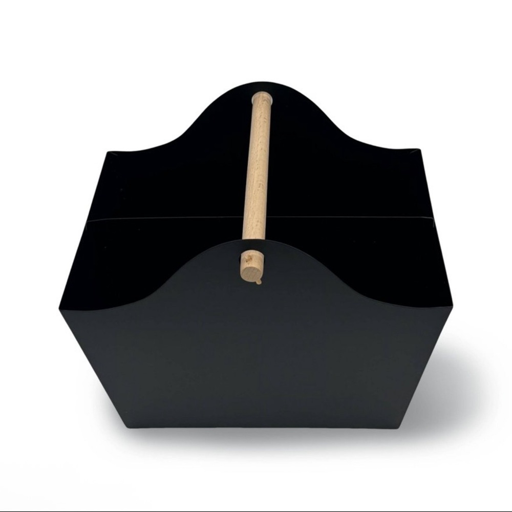 New! Target Bullseye Playground Black Metal Storage Caddy with Wooden Handle